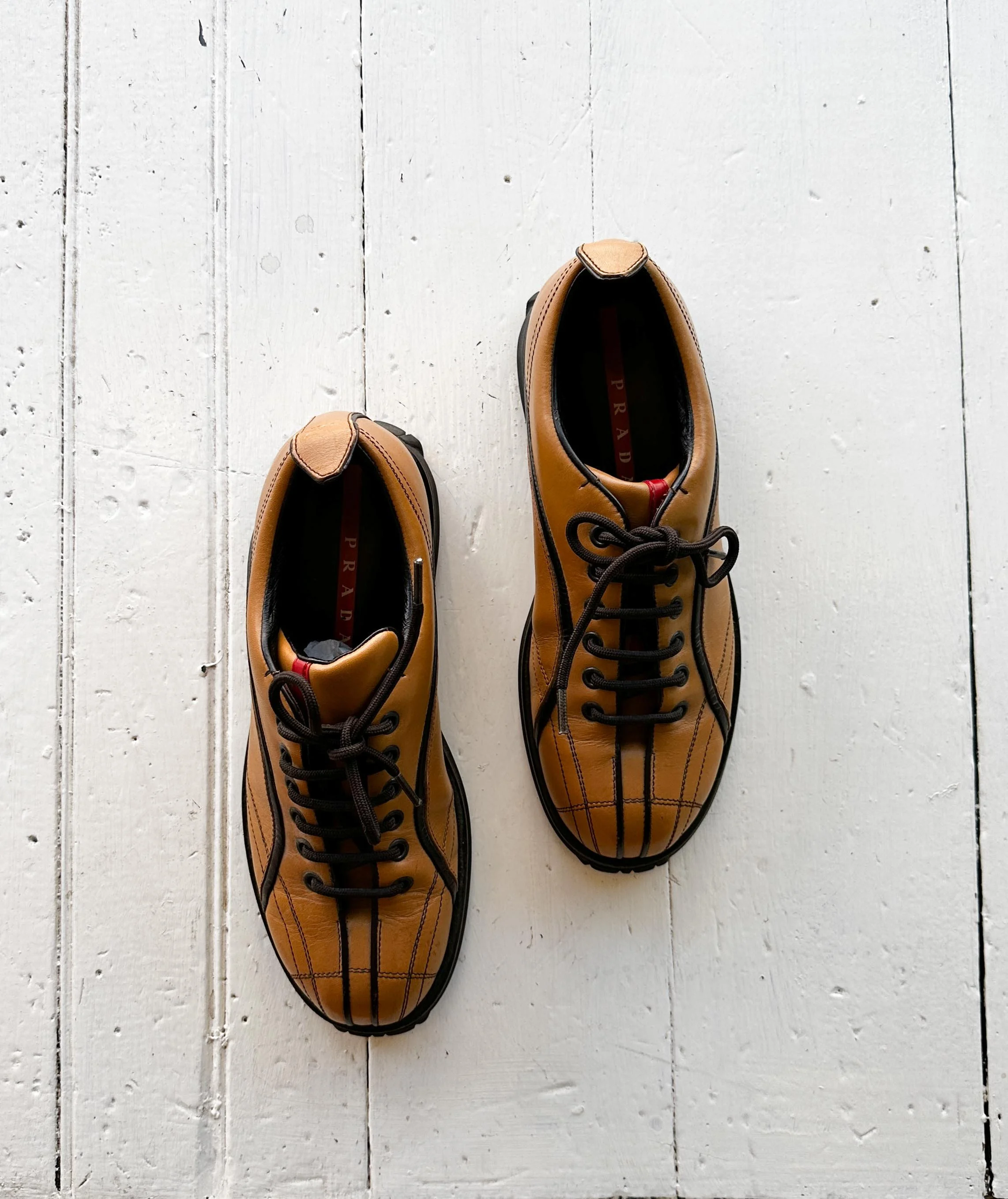 1990s Prada Lug Sole Leather Oxfords — Wayward Collection